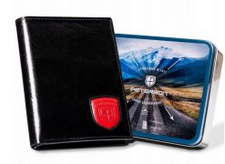 Portfel skórzany Peterson [D] PTN 22309-VT-T czarny. Czarne portfele męskie Peterson, bez wzorów, ze skóry. Za 114.00 zł.