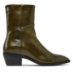 Botki Gant. Zielone botki damskie GANT, bez wzorów, bez obcasa, na słupku, bez zapięcia. Za 879.99 zł.