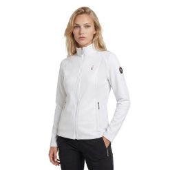 Bluza trekkingowa damska na zamek DIANE. Białe bluzy damskie Aulp, s, bez wzorów, z dzianiny, eleganckie, bez ramiączek, bez kaptura. Za 279.99 zł.