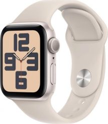 Smartwatch Apple Watch SE GPS 40mm Starlight Alu Sport S/M Beżowy (MXEF3QF/A). Brązowe zegarki smartwatch Apple, bez wzorów. Za 1,126.99 zł.