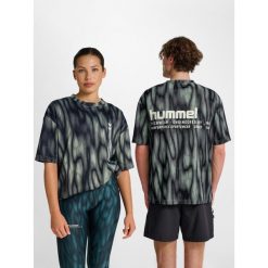 Koszulka Hummel Hiit AOP Loose. Szare bluzki damskie Hummel, bez wzorów, sportowe, bez kołnierzyka, bez ramiączek. Za 224.00 zł.