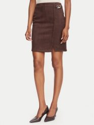 Rinascimento Spódnica mini CFC0130583003 Brązowy ciemny Slim Fit. Brązowe spódnice damskie Rinascimento, xs, bez wzorów, z syntetyku, mini. Za 419.99 zł.