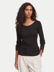 BOSS Bluzka Edeline 50566005 Czarny Regular Fit. Czarne bluzki damskie Boss, s, bez wzorów, z bawełny, bez kołnierzyka, bez ramiączek. Za 299.99 zł.