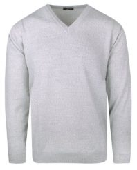 Męski Sweter Wełniany (V-neck) - Max Sheldon - Jasny Popiel. Szare swetry męskie Max Sheldon, l, bez wzorów, z wełny, klasyczne, bez kołnierzyka, bez ramiączek. Za 125.00 zł.