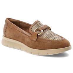 Brązowe Półbuty Tamaris Modne Obuwie Damskie Ze Skóry Naturalnej. Brązowe półbuty damskie Tamaris, z aplikacjami, ze skóry, eleganckie, bez obcasa, bez zapięcia. Za 359.00 zł.