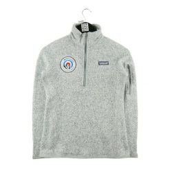 Second life - Lepszy Sweter Damski z Polarowym Golfem - Jak nowy. Szare swetry nierozpinane damskie Patagonia, bez wzorów, z polaru, sportowe, bez kołnierzyka, bez ramiączek. Za 253.76 zł.