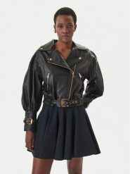 Versace Jeans Couture Kurtka skórzana 80HAVP00 CP009 Czarny Loose Fit. Czarne kurtki damskie Versace Jeans Couture, bez wzorów, z jeansu, bez kaptura. Za 3,595.99 zł.