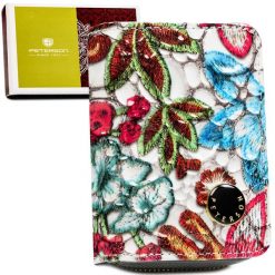 Wielokolorowy portfelik damski ze skóry naturalnej zamykany zatrzaskiem i suwakiem PTN PH33-LFL Peterson. Portfele damskie Peterson, ze skóry. Za 66.99 zł.