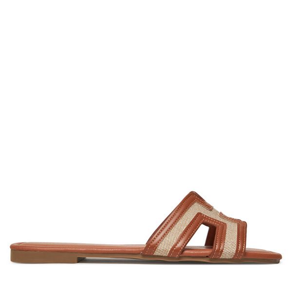 Klapki DeeZee. Brązowe klapki damskie DeeZee, bez wzorów, bez obcasa, bez zapięcia. Za 89.99 zł.