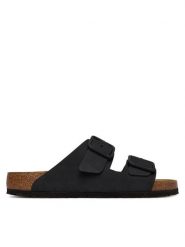 Birkenstock Klapki Arizona Wire Buckle 1031697 Czarny. Czarne klapki męskie Birkenstock, bez wzorów, z nubiku, bez zapięcia. Za 599.99 zł.