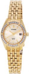 Zegarek Citizen Damski Quartz złota tarcza 25 mm (EU6062-50P). Żółte zegarki damskie CITIZEN, złote. Za 491.99 zł.
