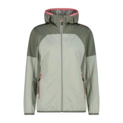 Ultralekka Kurtka Softshell z Kapturem Damska CMP. Niebieskie kurtki sportowe damskie CMP, bez wzorów, z materiału, bez ramiączek, z kapturem, trekkingowe. Za 387.05 zł.