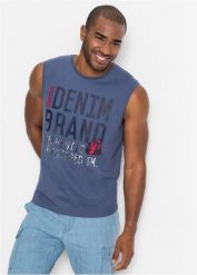 Bawełniana koszulka bez rękawów (2 szt.). Niebieskie koszulki sportowe męskie bonprix, m, bez wzorów, z bawełny, bez ramiączek. Za 92.99 zł.