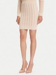 Guess Spódnica mini W5YD68 Z3OU0 Beżowy Regular Fit. Brązowe spódnice damskie Guess, l, z aplikacjami, z bawełny, mini. Za 279.99 zł.