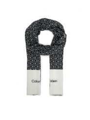 Calvin Klein Szal Aop Minimal Logo LV04F8053G Czarny. Czarne rękawiczki damskie Calvin Klein, bez wzorów, z materiału. Za 179.99 zł.