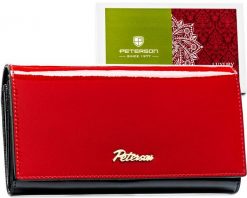 Portfel skórzany Peterson PTN 1N-411 czerwony. Czerwone portfele damskie Peterson, ze skóry. Za 129.99 zł.