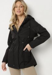 Granatowa Kurtka Parka Dwustronna Korilea. Niebieskie kurtki damskie Born2be, l, bez wzorów, bez kaptura. Za 239.99 zł.