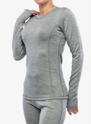 Bluza termoaktywna damska Sensor Merino Bold Tee LS. Szare bluzy damskie Sensor, m, bez wzorów, z bawełny, bez ramiączek, bez kaptura. Za 444.39 zł.