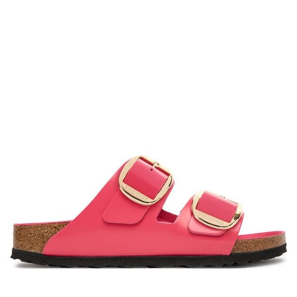 Klapki Birkenstock. Czerwone klapki damskie Birkenstock, bez wzorów, bez obcasa, bez zapięcia. Za 583.99 zł.