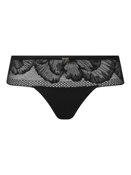 BOSS Stringi Peony 50545044 Czarny. Czarne majtki damskie Boss, z syntetyku. Za 89.99 zł.