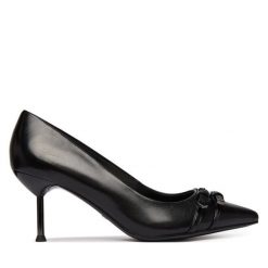 Szpilki Tamaris. Czarne szpilki damskie Tamaris, bez wzorów, bez obcasa, na szpilce, bez zapięcia. Za 409.99 zł.