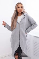 Bluza ocieplana długa szara. Szare bluzy damskie KESI, l, bez wzorów, z bawełny, bez ramiączek, bez kaptura. Za 355.46 zł.
