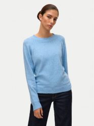 Vero Moda Sweter Doffy 10201022 Błękitny Regular Fit. Niebieskie swetry nierozpinane damskie Vero Moda, m, bez wzorów, z syntetyku, bez kołnierzyka, bez ramiączek. Za 109.99 zł.
