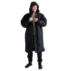 Parka z długimi rękawami Dryrobe Nexus. Czarne parki damskie DRYROBE, l, bez wzorów, z materiału, eleganckie, bez kołnierzyka, bez kaptura. Za 934.00 zł.