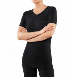 Koszulka damska Falke Wool-Tech Light. Czarne koszulki sportowe damskie Falke, m, bez wzorów, z materiału, bez ramiączek. W wyprzedaży za 328.85 zł.