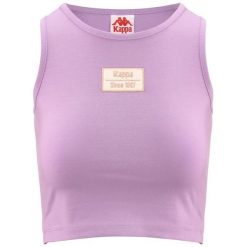Damski tank top Kappa Authentic Stew Organic. Białe topy damskie Kappa, bez wzorów, z bawełny, sportowe, bez kołnierzyka, bez ramiączek. Za 181.50 zł.