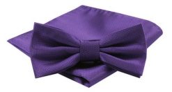 Mucha Męska z Poszetką w Zestawie - Alties - Fiolet z Drobną Fakturą na Tkaninie. Krawaty i muchy Alties, bez wzorów, eleganckie. Za 54.00 zł.