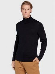 Calvin Klein Golf Superior K10K110420 Czarny Slim Fit. Czarne swetry męskie Calvin Klein, l, bez wzorów, z wełny, bez kołnierzyka, bez ramiączek. Za 319.99 zł.