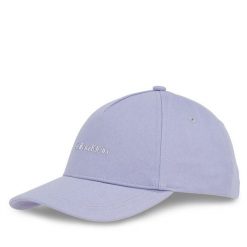 Czapka z daszkiem Calvin Klein. Fioletowe czapki damskie Calvin Klein, bez wzorów. Za 99.99 zł.