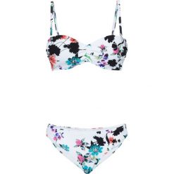 Bikini na fiszbinach (2 części) bonprix biały z nadrukiem. Białe bikini bonprix, bez wzorów. Za 89.99 zł.