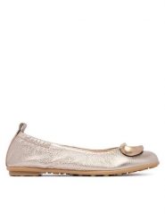 Hispanitas Baleriny HV263931 C002 Złoty. Żółte balerinki damskie Hispanitas, bez wzorów, ze skóry, bez obcasa, bez zapięcia. Za 479.99 zł.