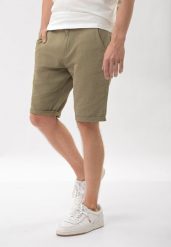 Lniane szorty, Regular Fit, P-GOUDS. Brązowe szorty męskie Volcano, bez wzorów, z bawełny, klasyczne. Za 159.99 zł.