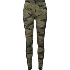 Damskie Legginsy W Prążki Camo. Brązowe legginsy damskie Urban Classics, bez wzorów. Za 104.99 zł.