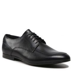 Półbuty Lasocki. Czarne buty wizytowe męskie Lasocki, bez wzorów, bez obcasa, bez zapięcia. Za 149.99 zł.