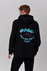 Bluza z kapturem Powder Club. Czarne bluzy damskie OOSC, xl, bez wzorów, z bawełny, klasyczne, bez ramiączek, z kapturem. Za 294.99 zł.