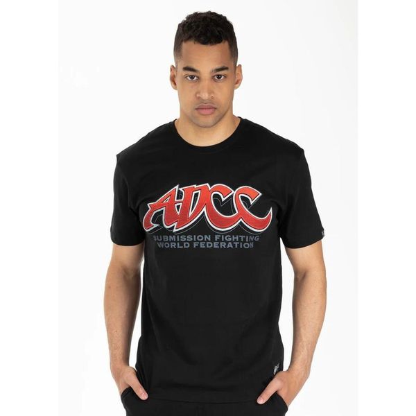 Koszulka bawełniana sportowy t-shirt dla dorosłych ADCC. Czarne koszulki sportowe męskie PITBULL, l, bez wzorów, z bawełny, bez ramiączek. Za 99.00 zł.