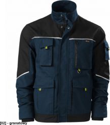 RIMECK Ranger W53 - ADLER - Kurtka robocze męska, 270 g/m, 65% poliester, 35% bawełna, - granatowy 56/58. Niebieskie kurtki męskie RIMECK, m, bez wzorów, z bawełny, bez kaptura. Za 173.51 zł.