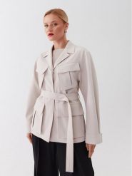 Calvin Klein Płaszcz przejściowy K20K205882 Écru Regular Fit. Płaszcze damskie Calvin Klein, bez wzorów, z syntetyku, bez kołnierzyka, bez kaptura. Za 1,899.00 zł.