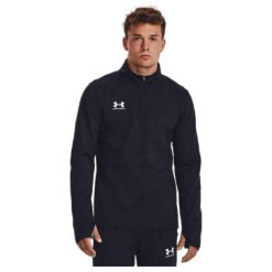 Bluza piłkarska męska Under Armour Challenger Midlayer. Czarne bluzy męskie Under Armour, m, bez wzorów, bez ramiączek, bez kaptura. Za 149.99 zł.