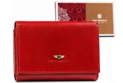 Portfel czerwony Peterson [DH] PTN 247-BO. Czerwone portfele damskie Peterson, ze skóry. Za 106.99 zł.
