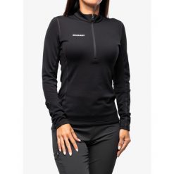Bluza damska bez kaptura Mammut Aenergy ML Half Zip Pull. Czarne bluzy damskie Mammut, na zimę, xs, bez wzorów, sportowe, bez ramiączek, bez kaptura. Za 486.30 zł.