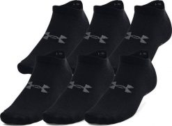 Under Armour Skarpety Essential 6-Pack czarne unisex S. Czarne skarpetki damskie Under Armour, bez wzorów. Za 59.30 zł.