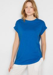 Długi T-shirt z czystej bawełny organicznej (2 szt.). Żółte t-shirty damskie bonprix, bez wzorów, z bawełny, bez kołnierzyka, bez ramiączek. Za 65.98 zł.