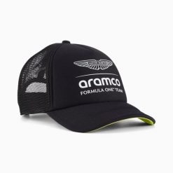 Czapka z daszkiem unisex Puma AMF1 czarna 02694101. Czarne czapki damskie Puma, z aplikacjami, sportowe. Za 119.13 zł.