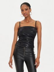 Rinascimento Top CFC0120406003 Czarny Regular Fit. Czarne topy damskie Rinascimento, xs, bez wzorów, z syntetyku, bez kołnierzyka, bez ramiączek. Za 329.99 zł.