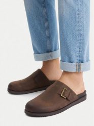 G-Star Raw Klapki EO-MOBEL-01 MI34 Brązowy ciemny. Brązowe klapki męskie G-Star, bez wzorów, ze skóry, bez zapięcia. Za 144.99 zł.